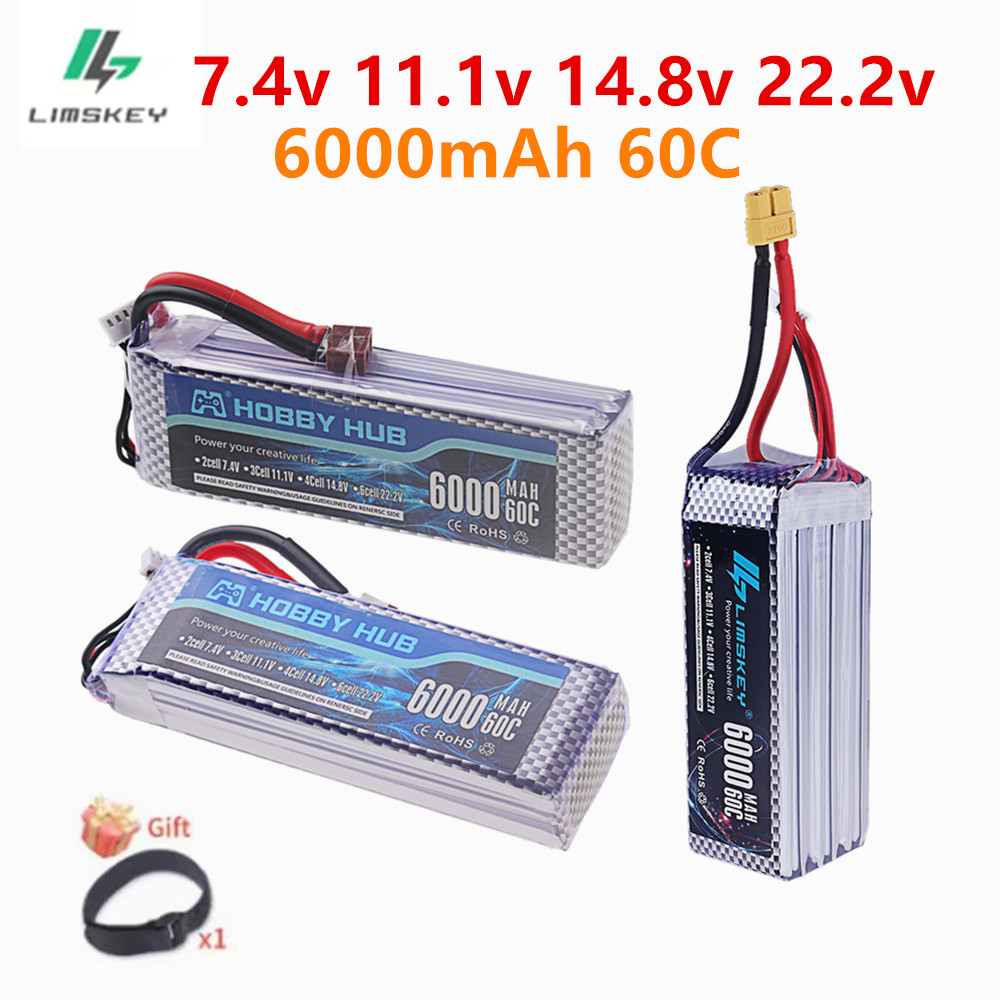 4S Lipo Battery 14.8V 6000Mah - 7.4V 11.1V 14.8V 22.2V 6000mAh LiPo